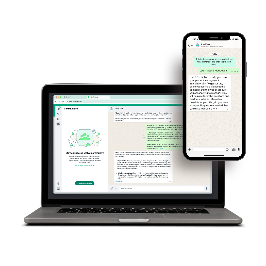 WhatsApp on Mobile and Desktop